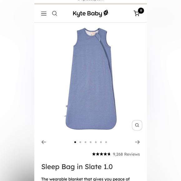 Kyte baby sleep sacks tog 1.0 size M (6-18months) - Picture 3 of 4